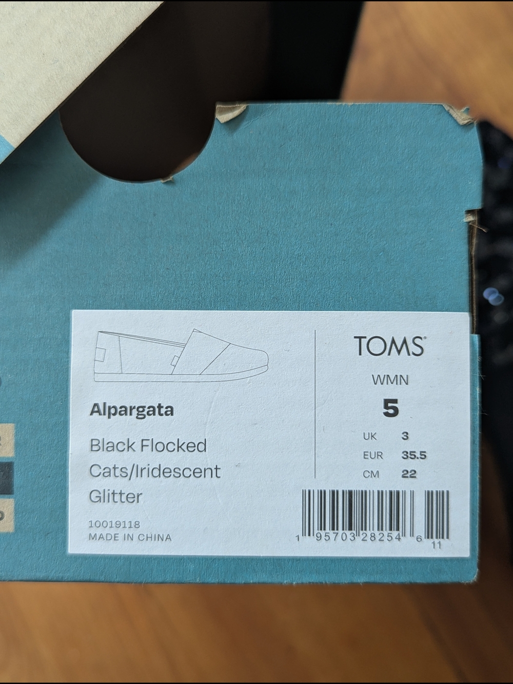 ✨NEW!!!✨TOMS Alpargata🐈‍⬛ Black Cat Felt Sequin Slip-On Flats Women - Picture 3 of 10